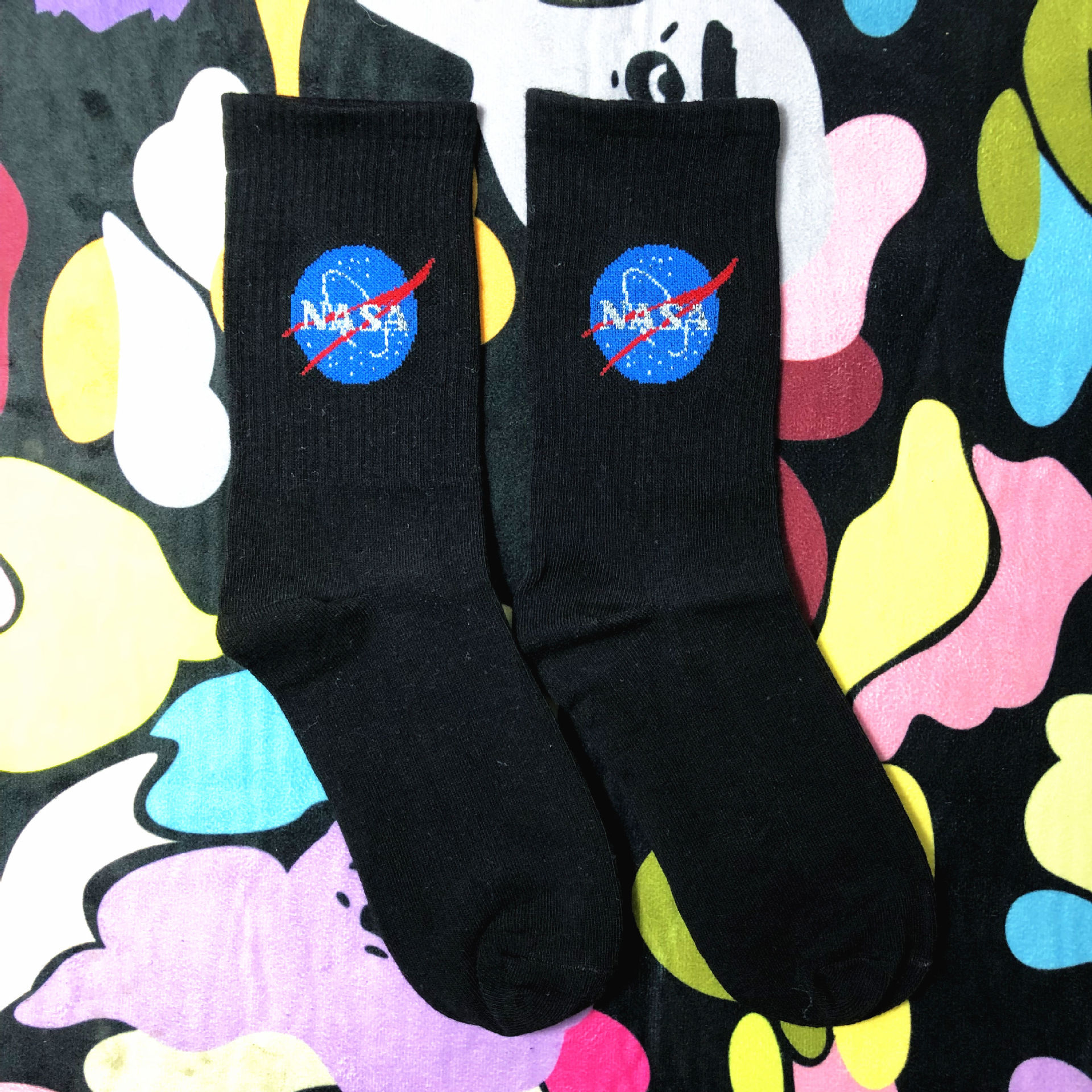 US NASA Astronaut Tide Series Of Street Signs Letter Lovers Wild Cotton Sports Socks